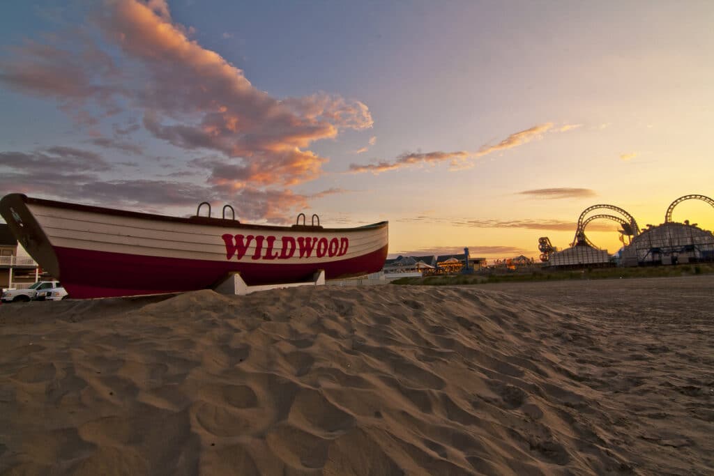 early morning on one of the beaches in Wildwood NJ