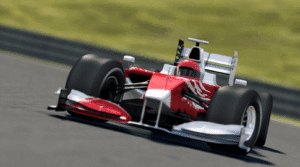 open-wheel single-seater racing car race car on track